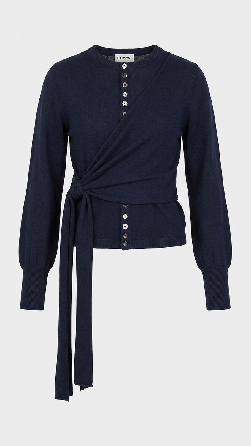 Damson Madder wrap sweater navy