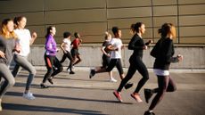 Group of women running