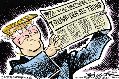 Political Cartoon U.S. Trump 2020 Win Defeat