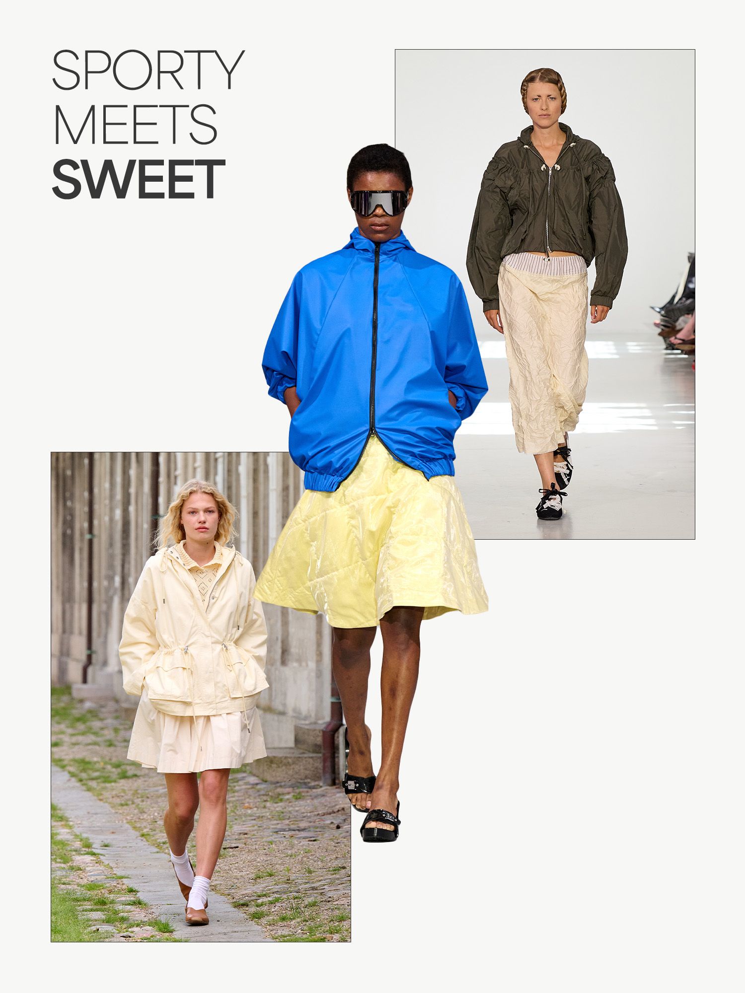 a collage of runway trends from Copenhagen Fashion Week spring/summer 2026
