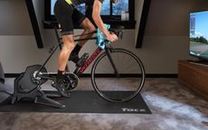 Rider on a Specialized bike using the Garmin Tacx FLUX S Direct Drive Smart Trainer