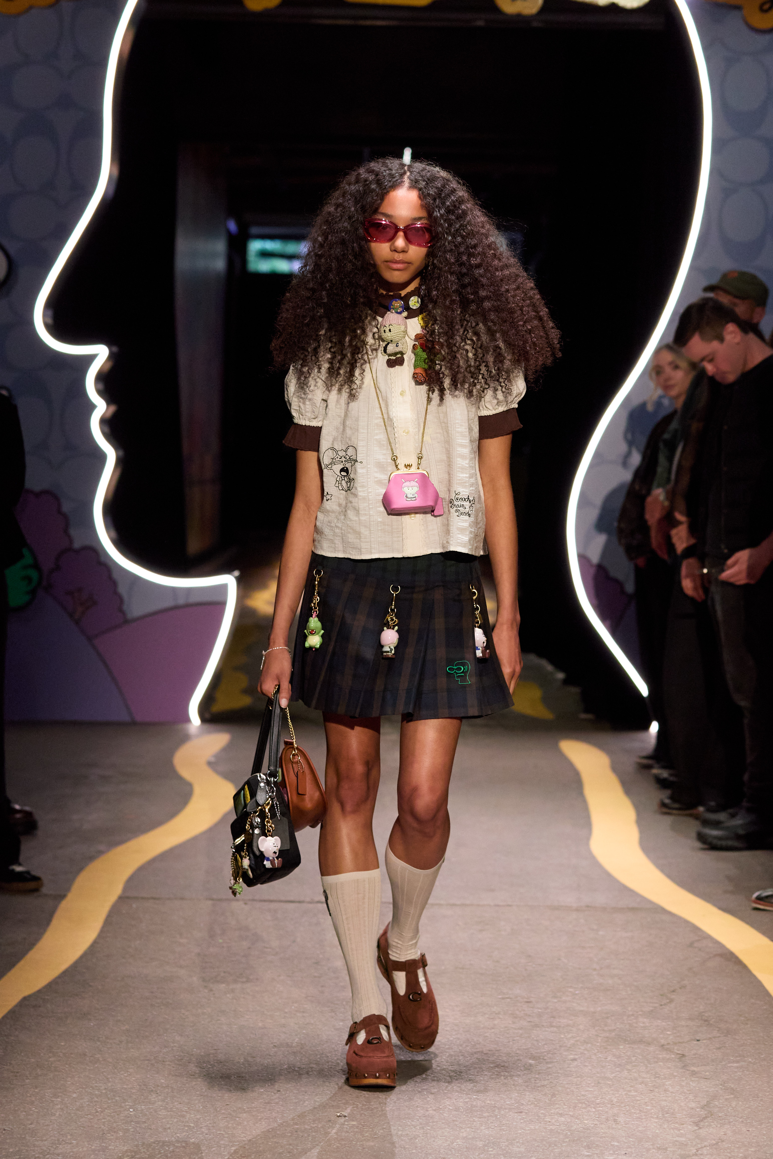 Coach x Brain Dead capsule collection 2026 runway model.