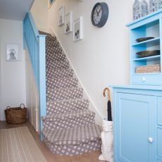 hallway makeover with stair carpet 