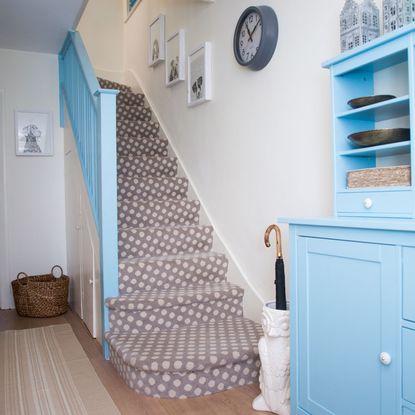 hallway makeover with stair carpet