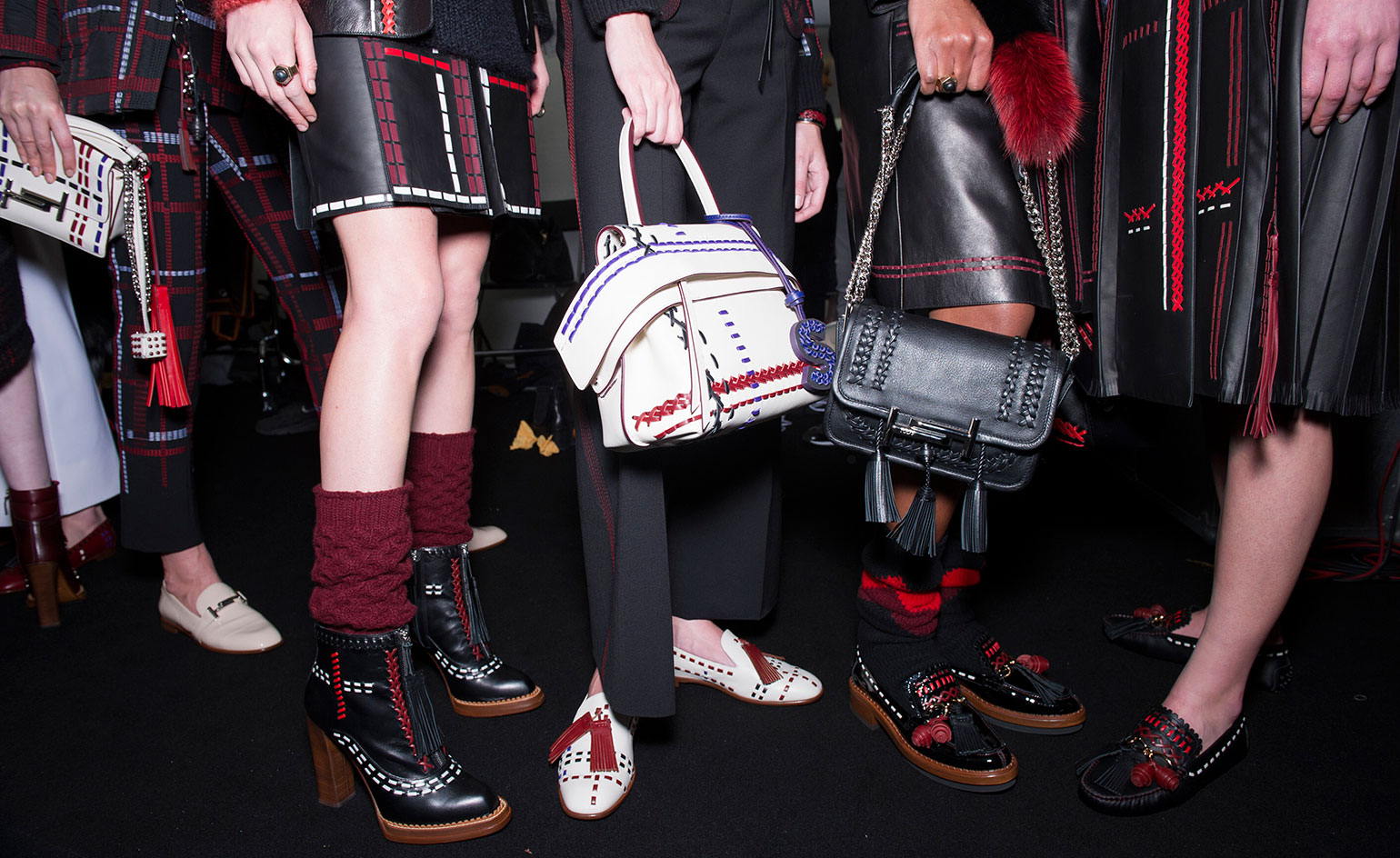 Models backstage at Tod’s A/W 2016