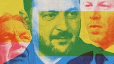 Photo collage of Viktor Orban, Volodymyr Zelenskyy, and Peter Magyar