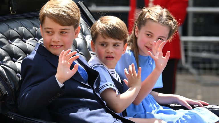Prince Louis and George with sister Princess Charlotte