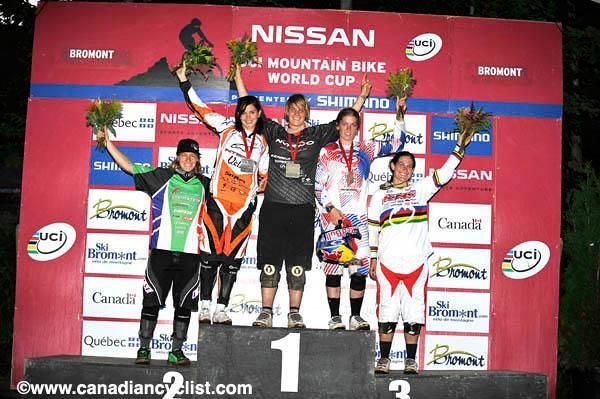 Women's podium: Joanna Petterson, Anneke Beerte, Fionn Griffiths, Jill Kintner, Melissa Buhl