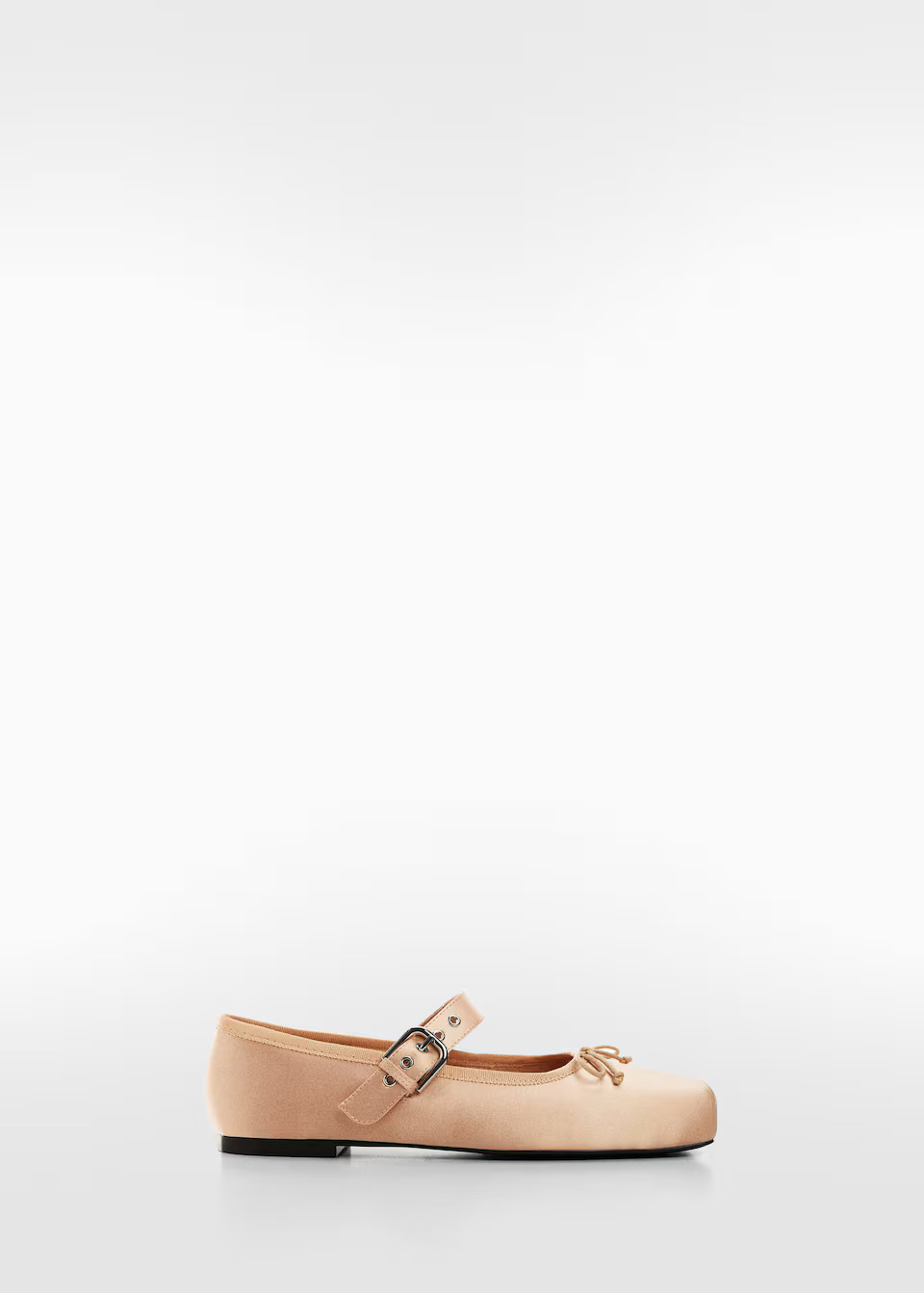 mango beige satin Mary Jane flats with a buckle strap
