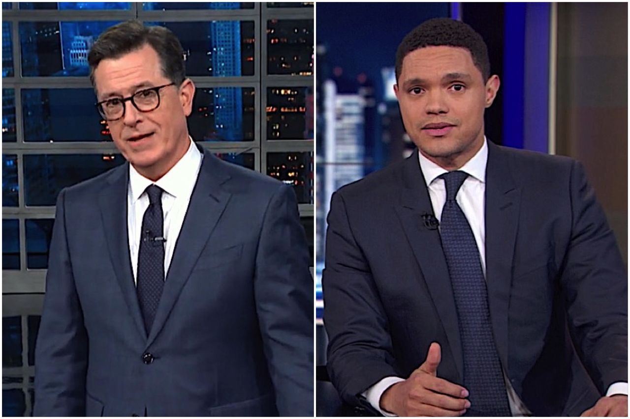 Stephen Colbert and Trevor Noah on Trump&amp;#039;s emergency declaration