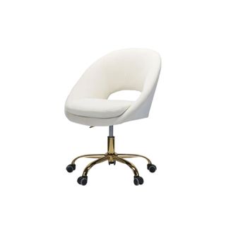 Lourdes Task Chair in white velvet