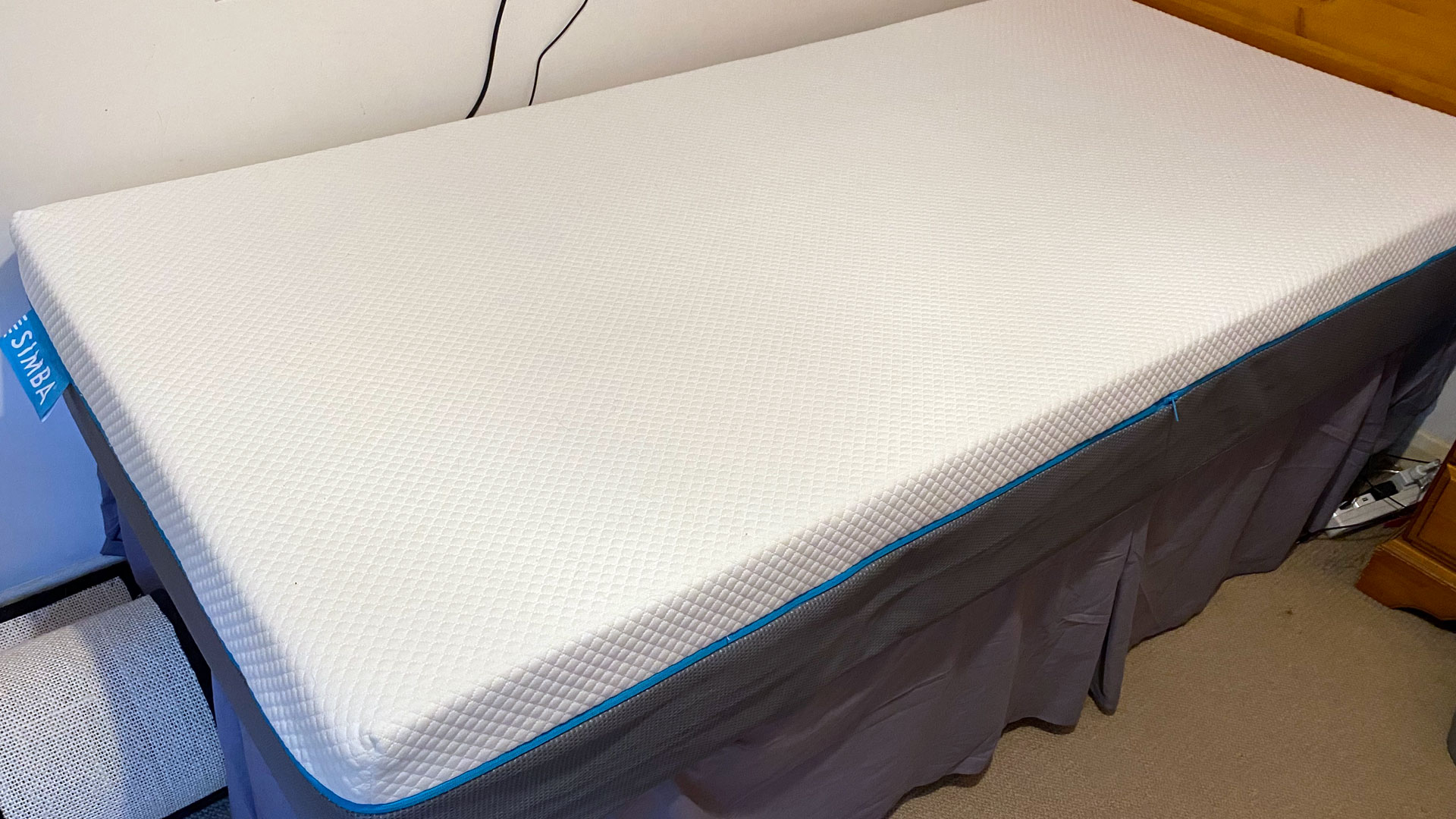 A Simbatex Foam Mattress on a bed