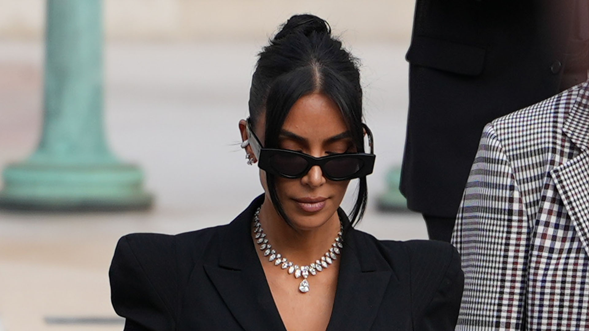 Kim Kardashian wearing a black blazer