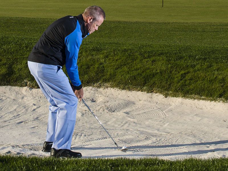 how to set up for a bunker shot