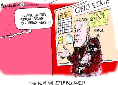 Political Cartoon U.S. Ohio State Sexual Abuse Whistleblower