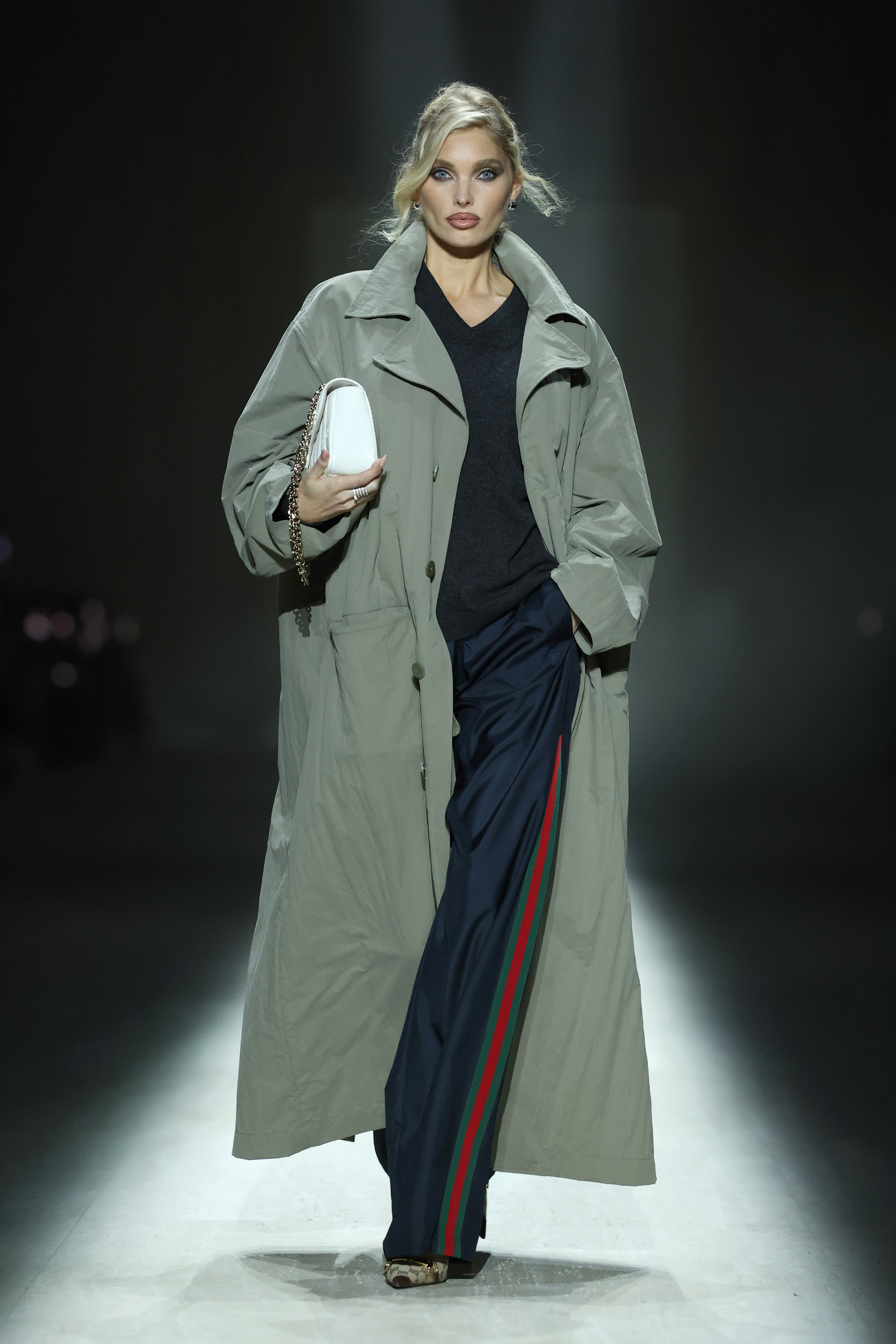 Elsa Hosk modeling on the Gucci Fall 2026 runway