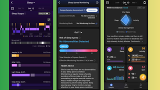 RingConn Gen 2 app pages showing Hamish' sleep and health stats