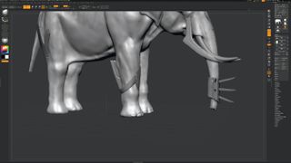 Digital sculpting and painting of elephant in ZBrush and Photoshop by Rob Brunette