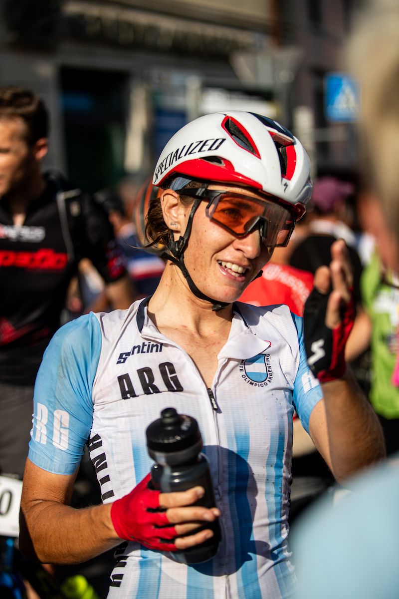 Sofia Gomez Villafa&ntilde;e (Argentina) at the finish