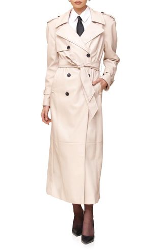 Faux-Ever Leather™ Maxi Trench Coat