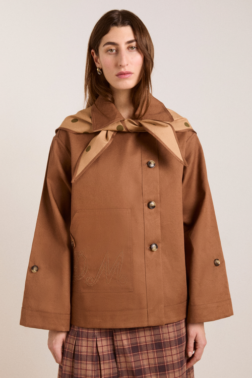 Reversible Jerry Crop Trench Coat - Camel Spot