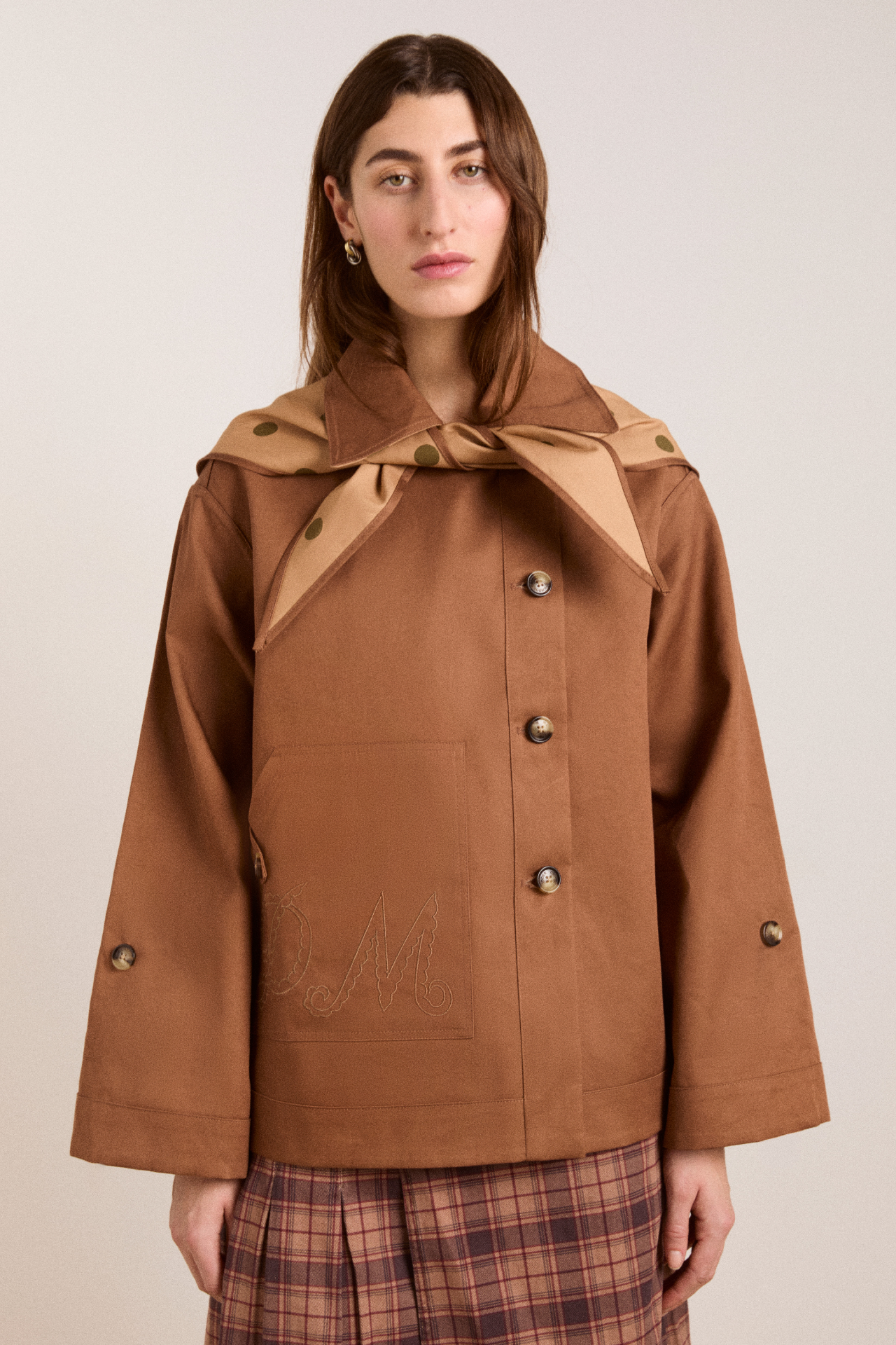 Reversible Jerry Crop Trench Coat - Camel Spot