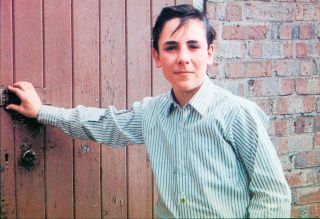 Keith Moon,outside his grandmothers house in Sudbury, West London