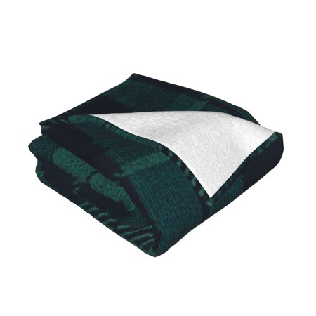 Deep Blue &amp;amp; Green Plaid Warm Cozy Plush Throw Blanket for Couch Bed Sofa 40"x30"