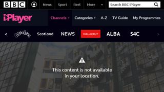 BBC iPlayerin virheviesti