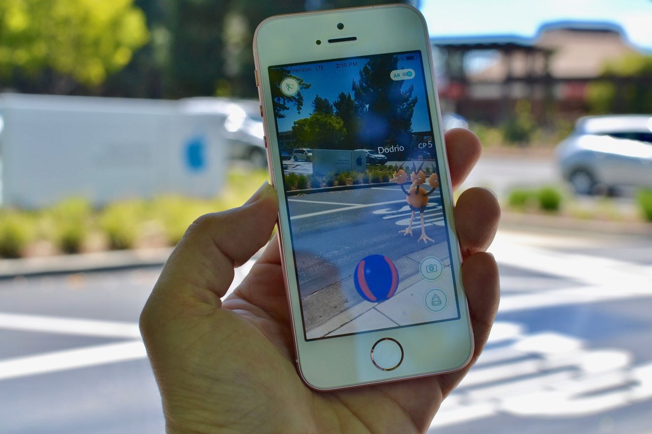 Playing Pokemon Go at Apple headquarters