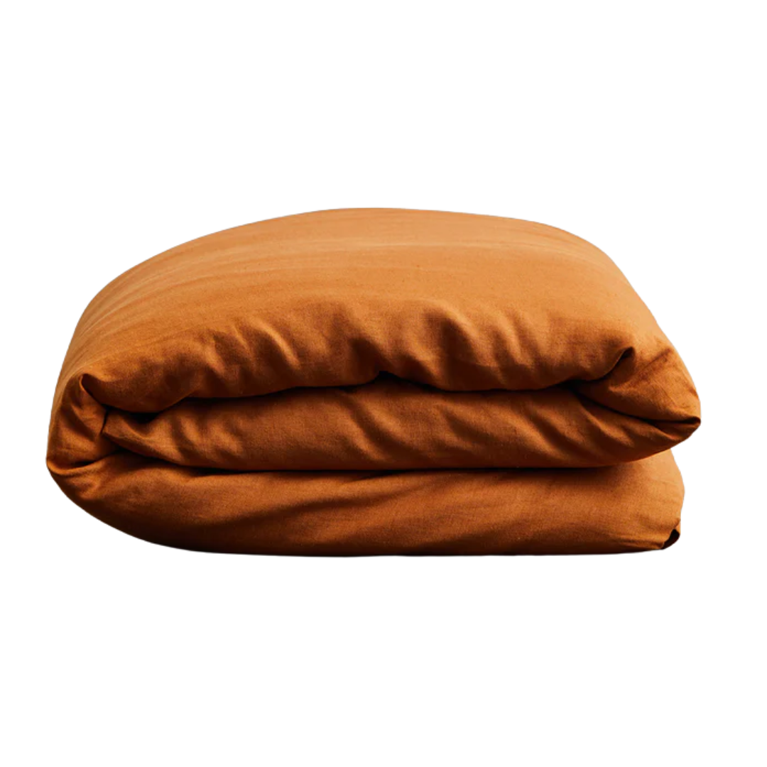Rust 100% French Flax Linen Duvet Cover