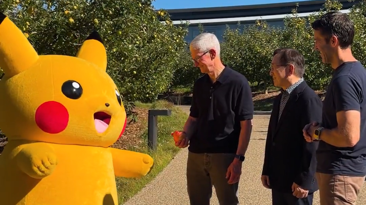 Tim Cook and Pikachu