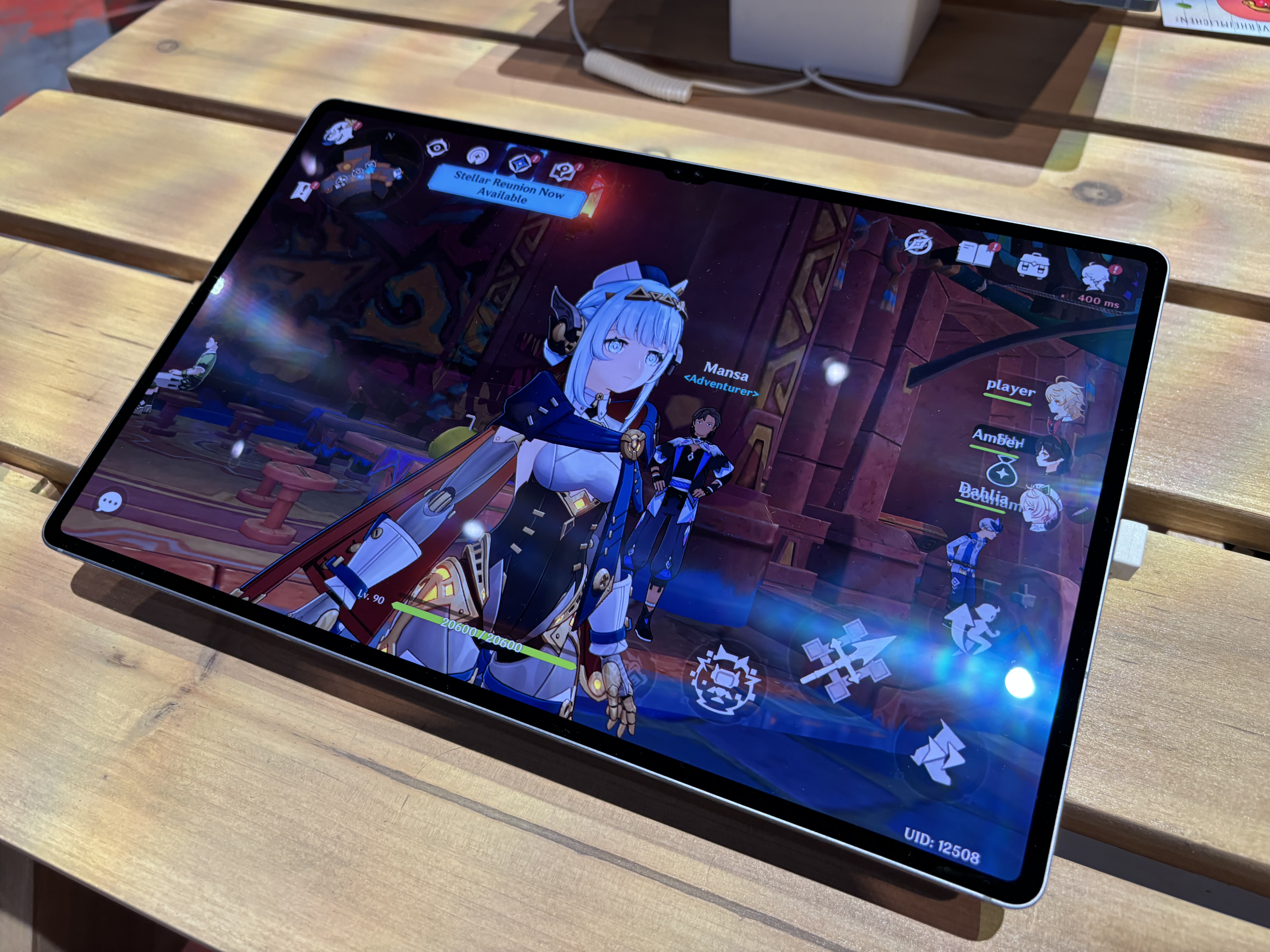 The Galaxy Tab S10 Ultra tablet on display at Gamescom 2025.