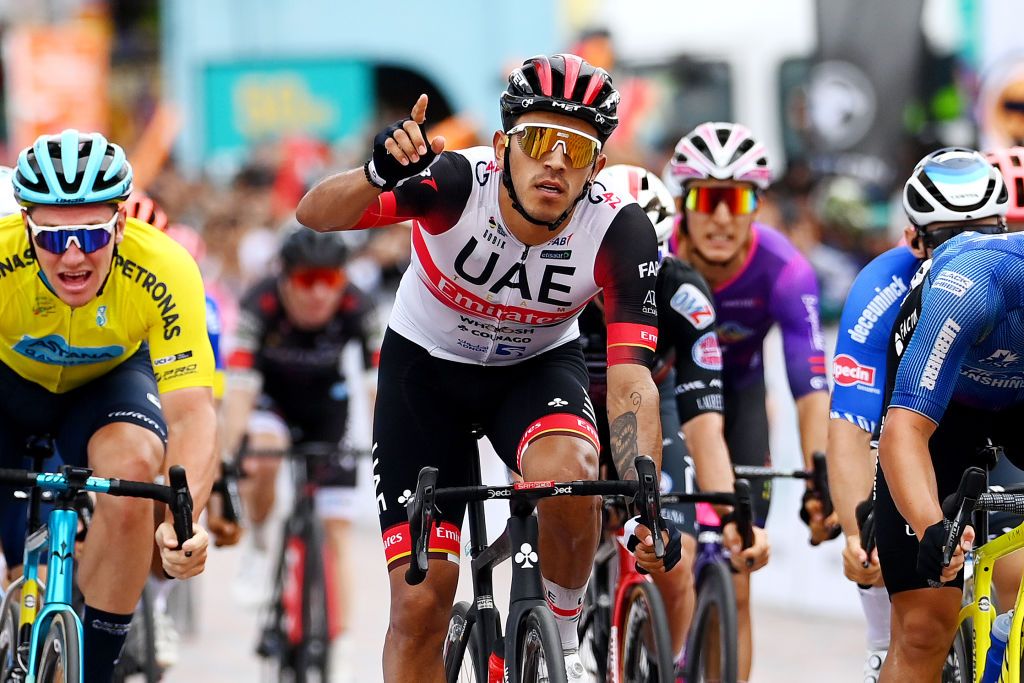 Juan Sebastian Molano (UAE Team Emirates) celebrates his win