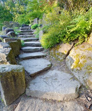 stone steps made from rocks