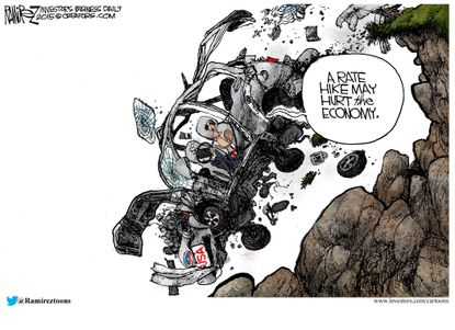 Obama cartoon Rate Hike Economy