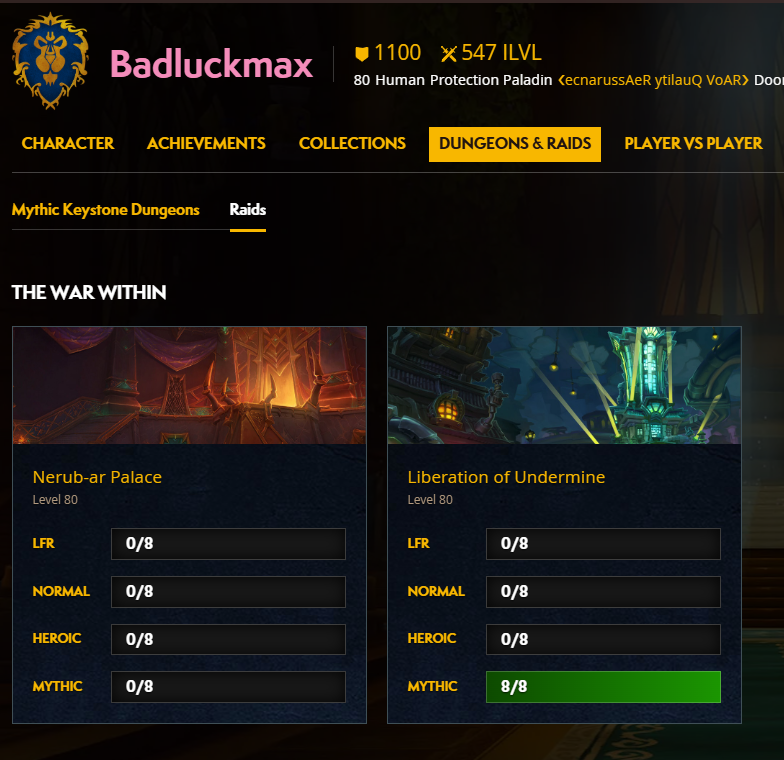 Images from the WoW website of Badluckmax's ill-gotten gains.