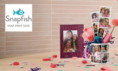 snapfish logo top left with stationary set 