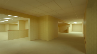 A screenshot from the Backrooms trailer