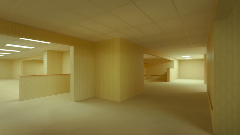 A screenshot from the Backrooms trailer