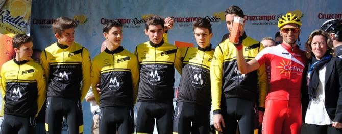 Luis &Atilde;ngel Mat&Atilde;&copy; (Cofidis) showed up with the Academia Mat&Atilde;&copy;, his junior cycling team