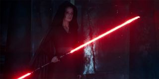 Dark Rey wielding a double-bladed lightsaber