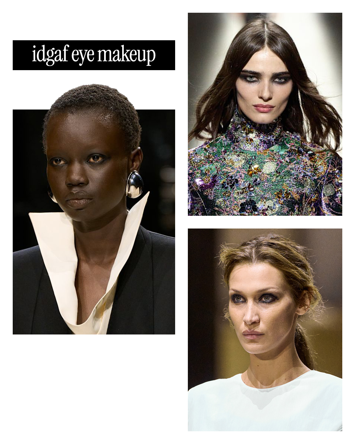 Messy eye makeup collage