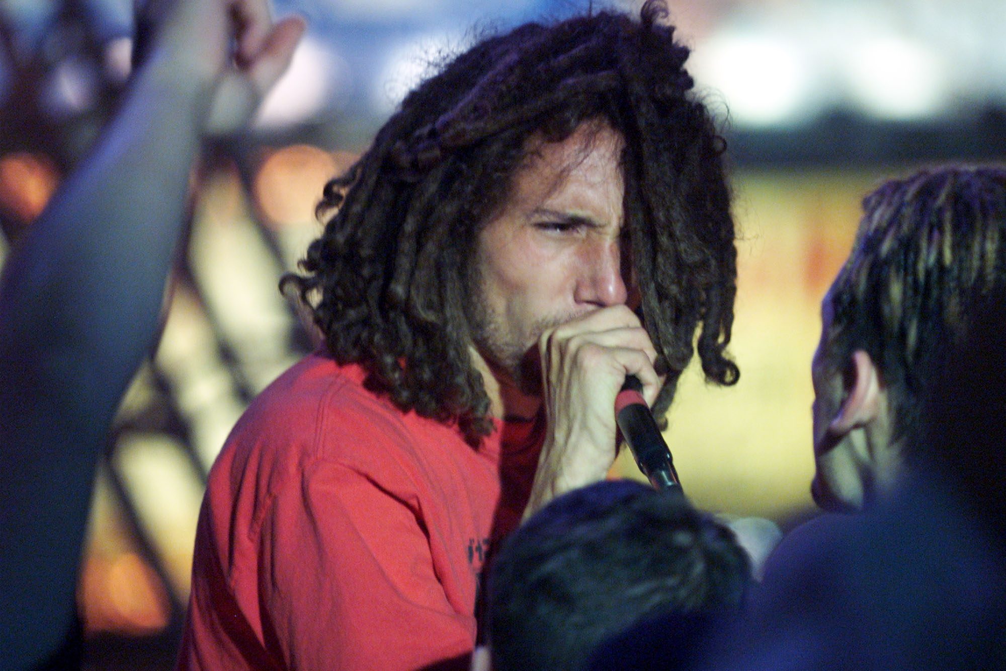 Rage Against The Machine singer Zack de la Rocha performing live in 1999