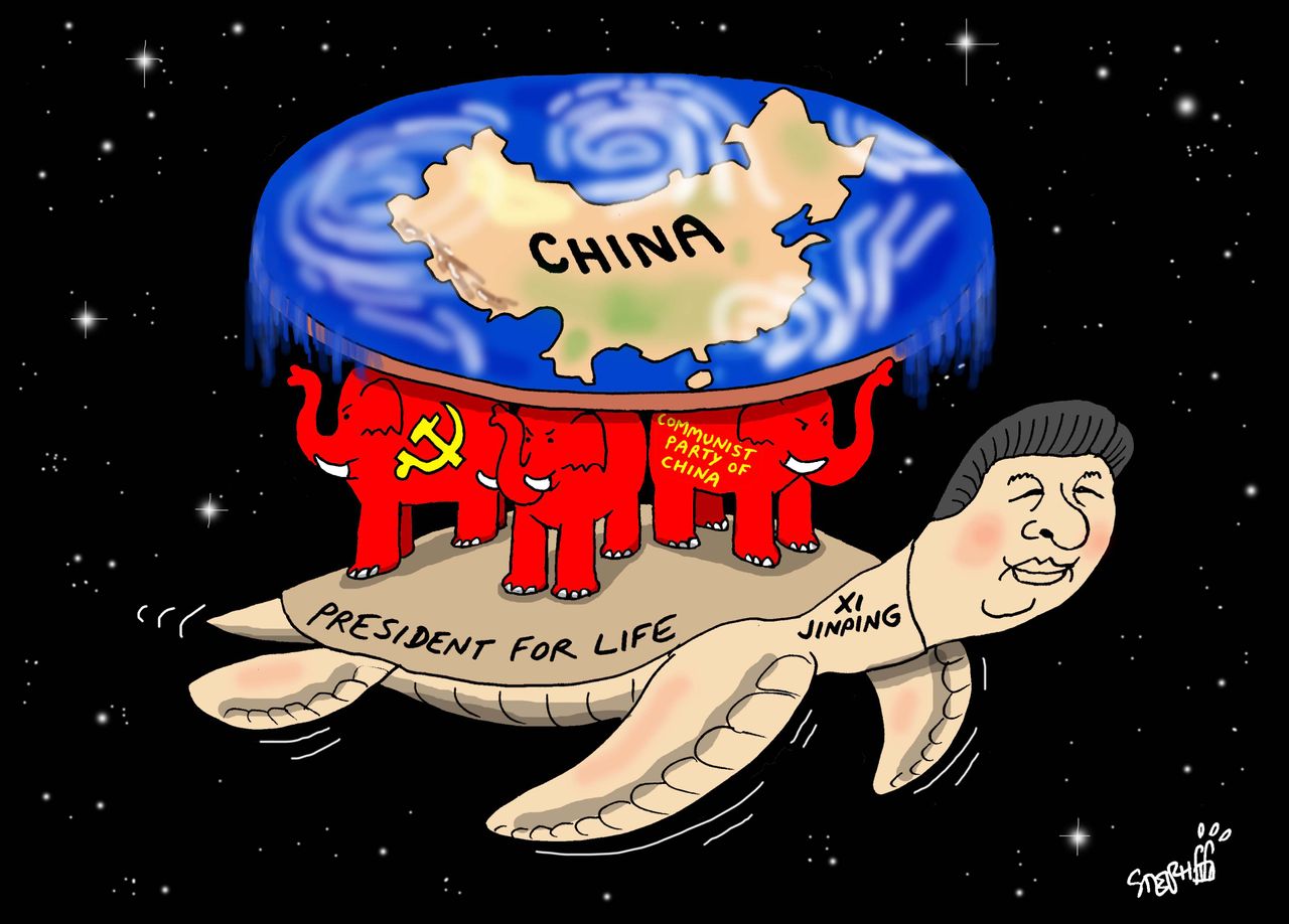 Political cartoon World Xi Jinping China&amp;amp;nbsp;president for life