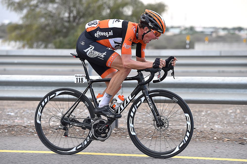 Brian Van Goethem rides solo during stage 2 in Oman.