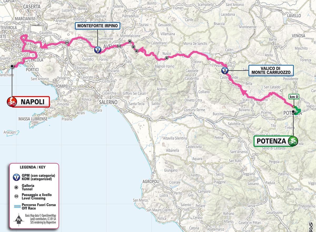Stage 6 map for the 2025 Giro d'Italia