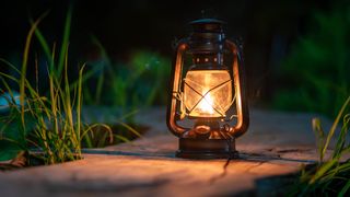 Oil lamp in garden