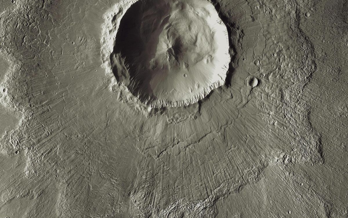 Mars Odyssey All Stars: Bacolor Crater Space Wallpaper | Space