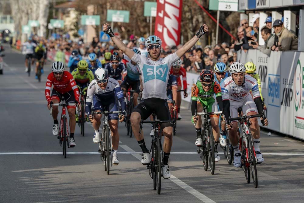 Chris Lawless (Team Sky) wins stage 3 of Settimana Internazionale Coppi e Bartali